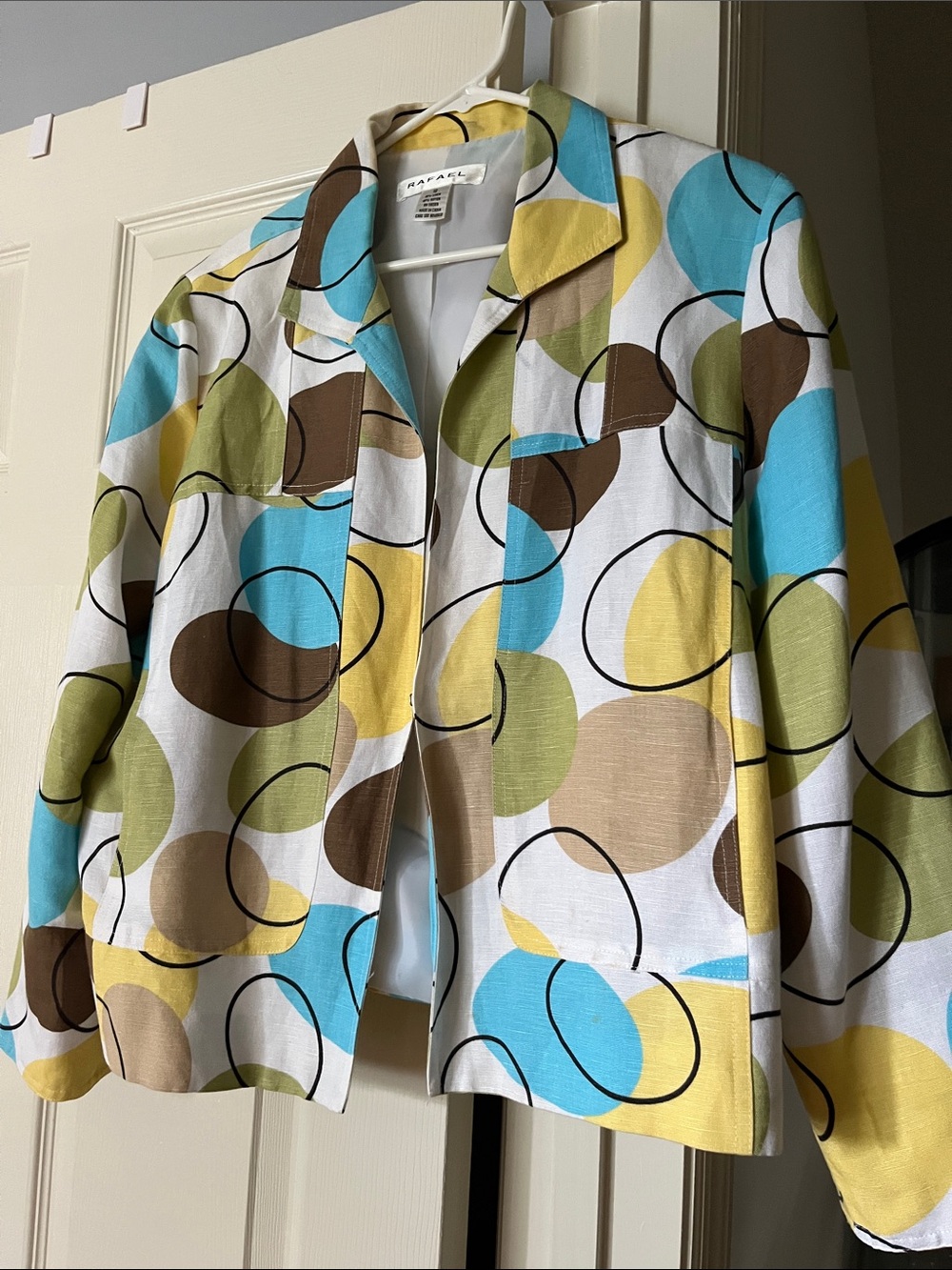 Rafaella Multicolor Circle-Print Cotton Blazer